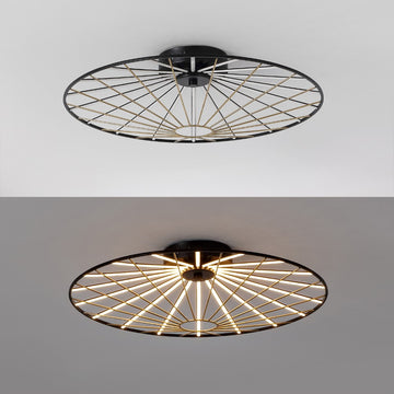 Anders 23.25" Contemporary Scandinavian Dimmable Stripe UFO Integrated LED Flush Mount - JONATHAN Y
